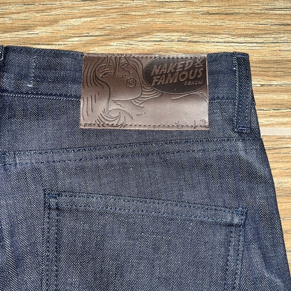 Naked and Famous Denim jeans- super guy indigo herringbone - Picture 3 of 5